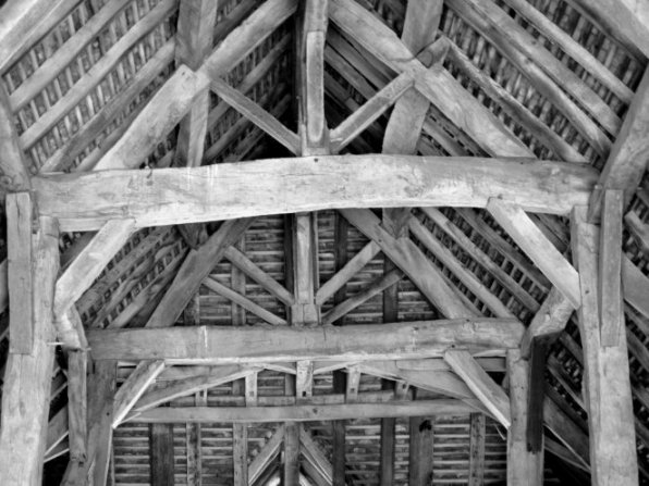 old barn roof from inside