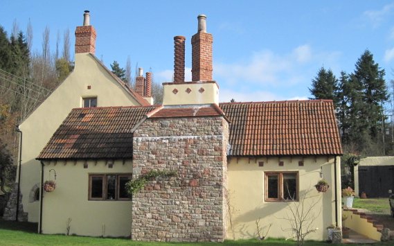 Another view of the property showing the chimneys